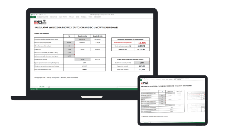 Kalkulator prowizji w leasingu