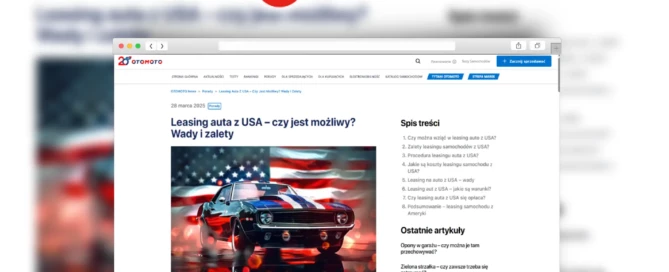 Leasing auta z USA - Otomoto News, Leasing bez tajemnic
