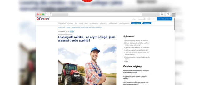 Leasing dla rolnika - Otomoto News / Leasing bez tajemnic