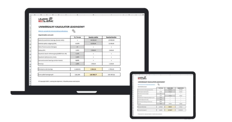 Uniwersalny kalkulator leasingu Uniwersalny kalkulator leasingu - Leasing bez tajemnic