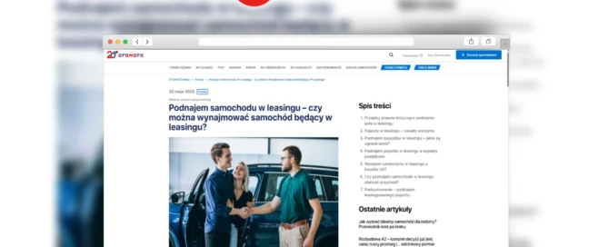podnajem samochodu w leasingu otomoto news / leasing bez tajemnic