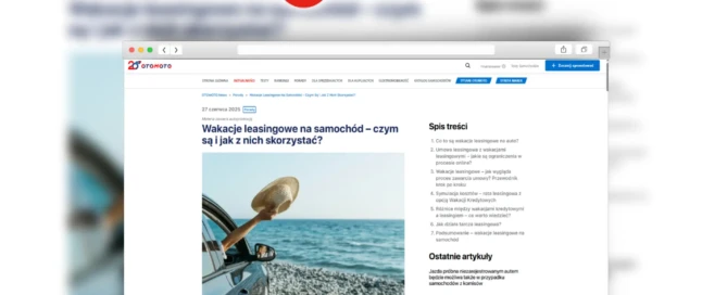 Wakacje leasingowe na samochód - Leasing bez tajemnic / OtomotoNews