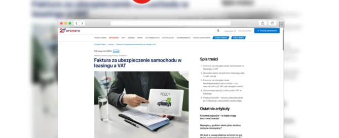 faktura za ubezpieczenie samochodu w leasingu a vat - leasing bez tajemnic