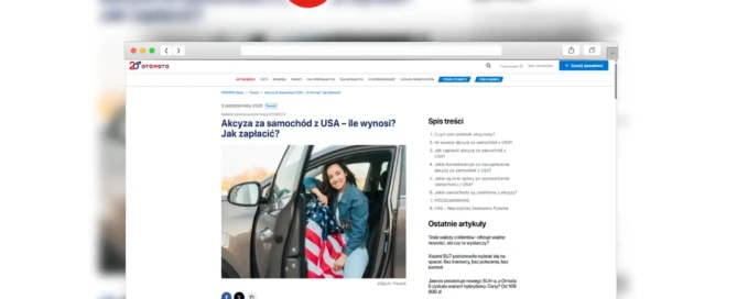 akcyza na samochód z USA
