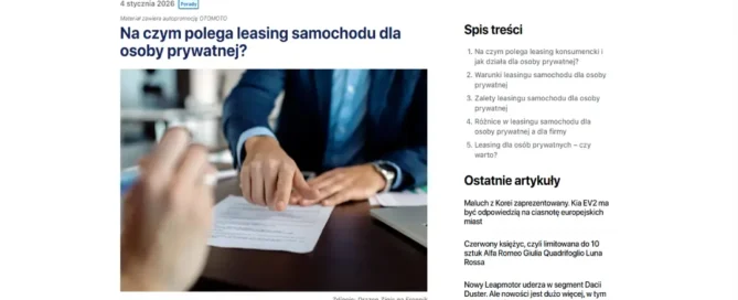 leasing dla osoby prywatnej