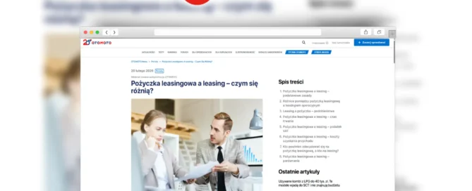 pożyczka leasingowa a leasing