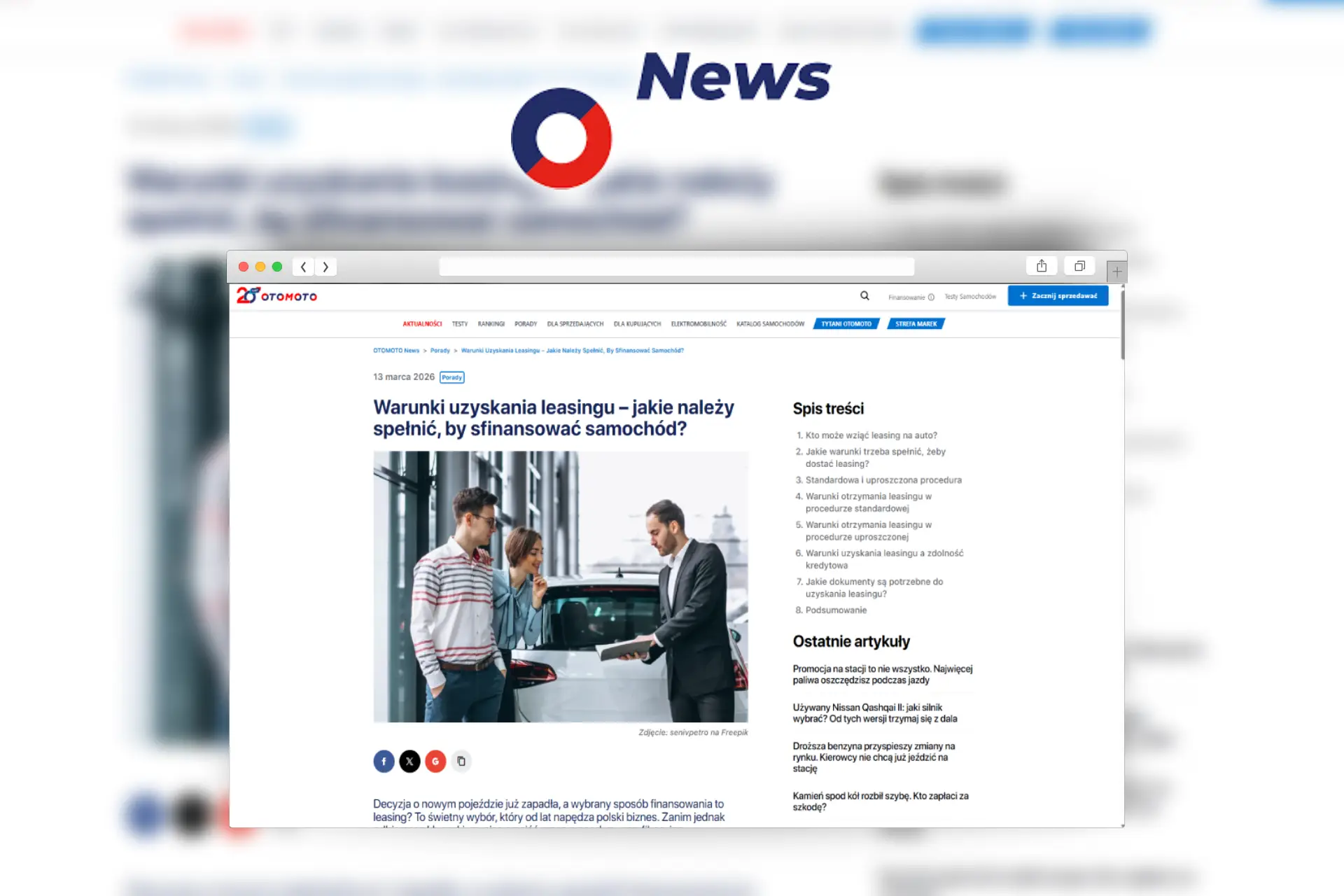 Warunki uzyskania leasingu