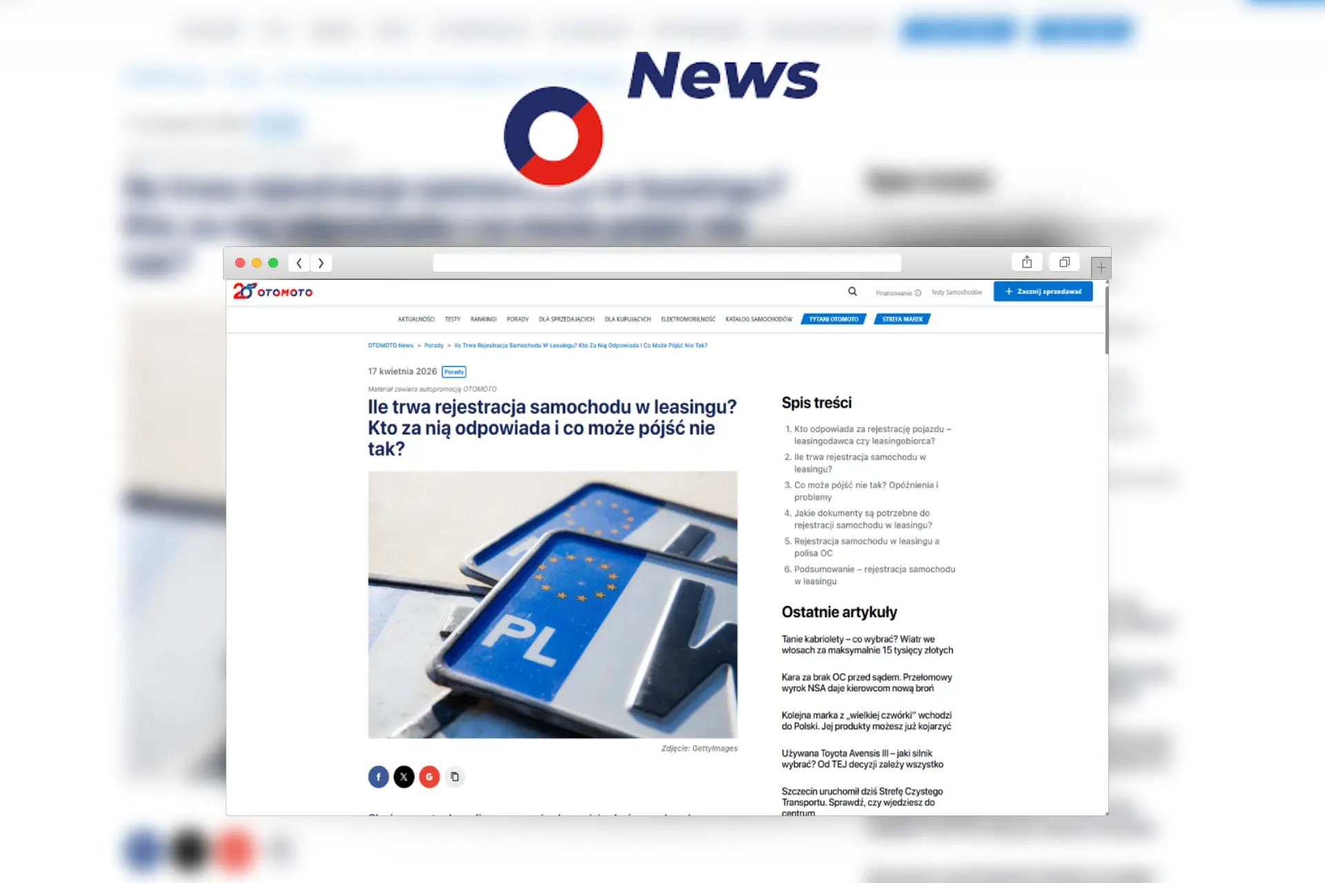 ile trwa rejestracja auta w leasingu