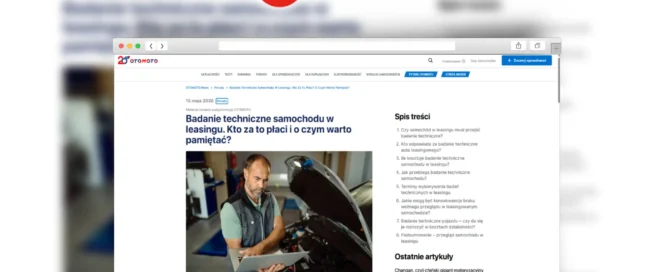 Badanie techniczne samochodu w leasingu
