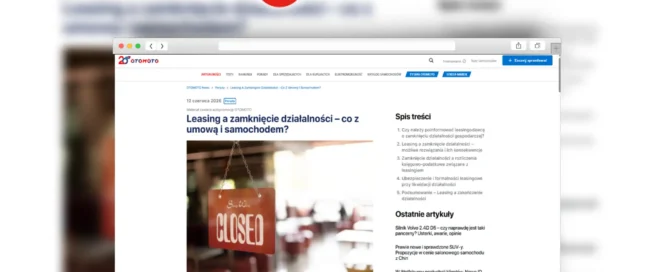 Leasing a zamknięcie działalności
