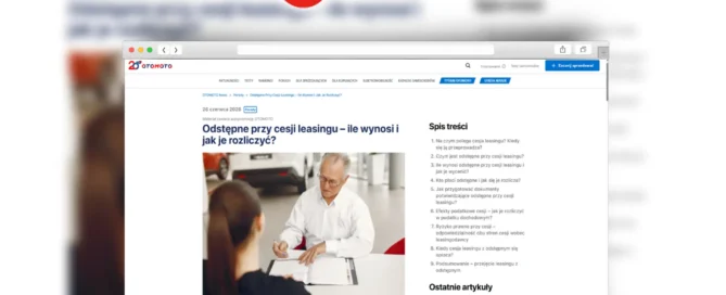 odstępne przy cesji leasingu