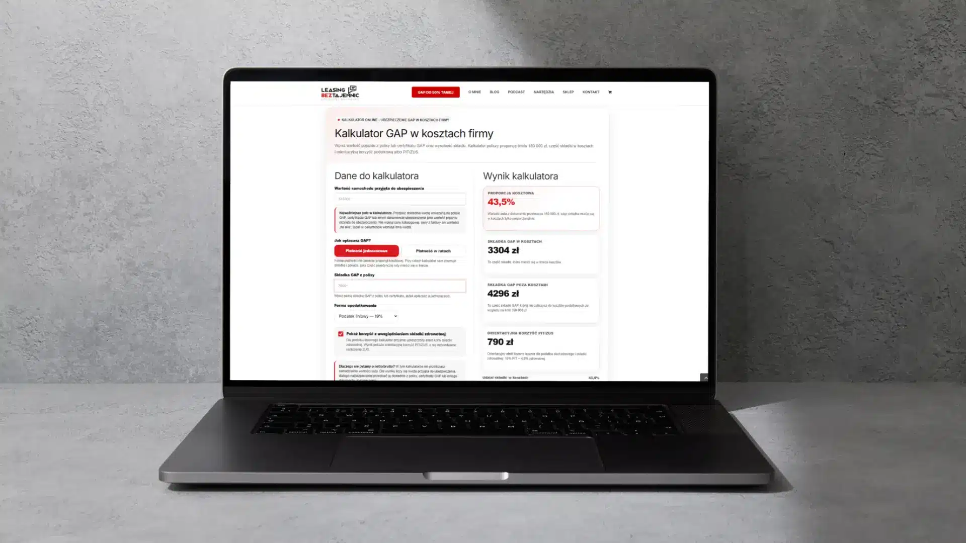 Kalkulator online Ubezpieczenie GAP w kosztach firmy Kalkulator online Ubezpieczenie GAP w kosztach firmy