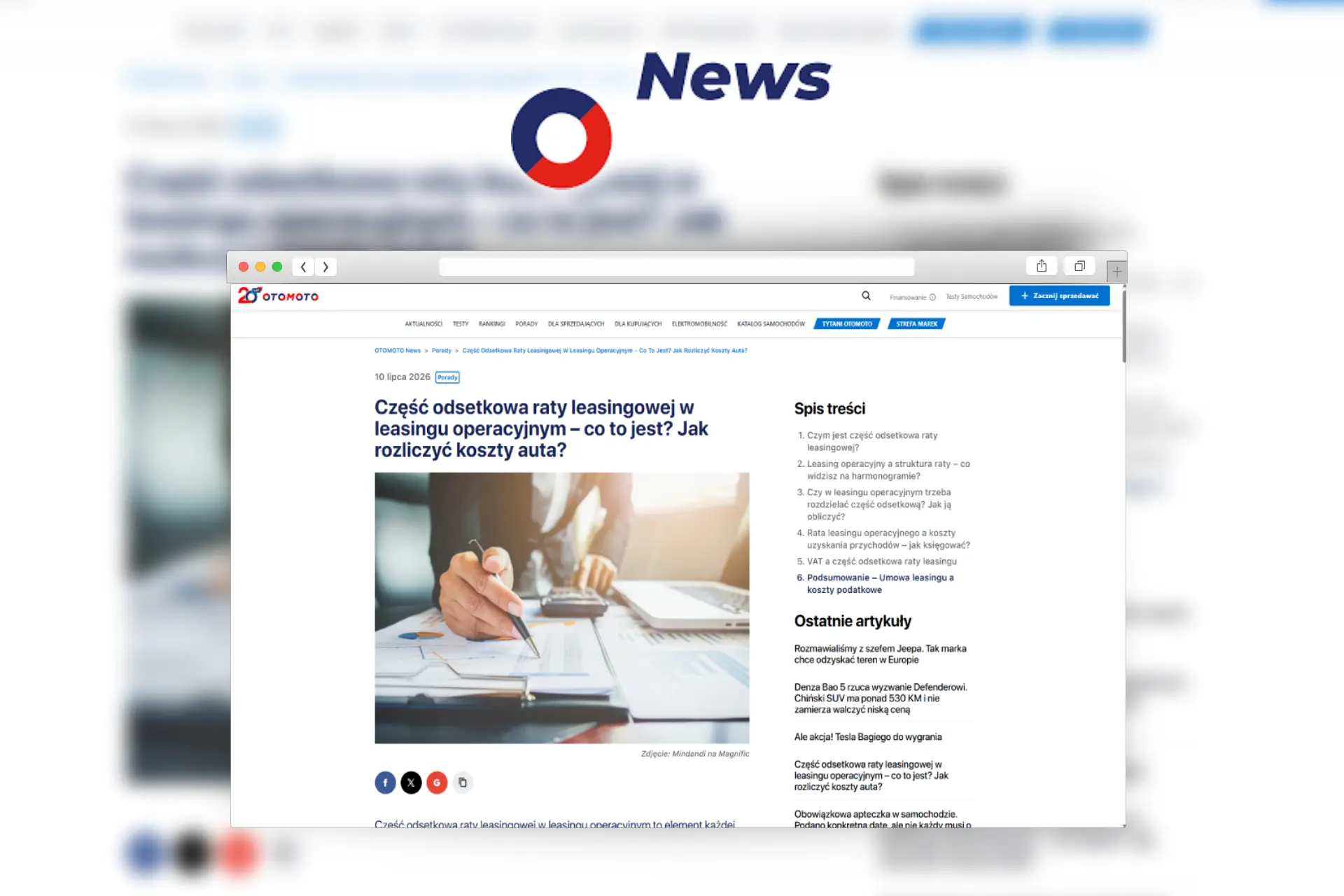 część odsetkowa raty leasingowej