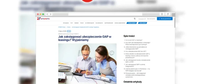 jak zaksięgować ubezpieczenie GAP w leasingu