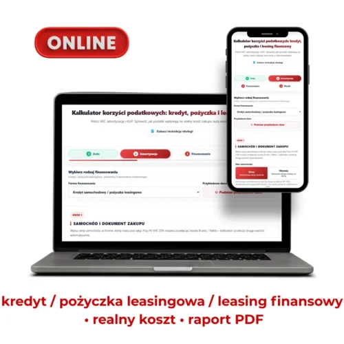 kalkulator korzyści podatkowych kredyt pożyczka leasing operacyjny