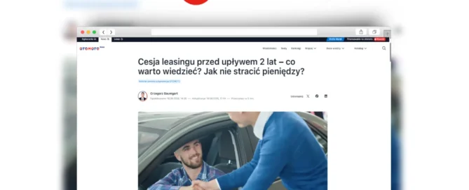 cesja leasingu przed upływam 2 lat