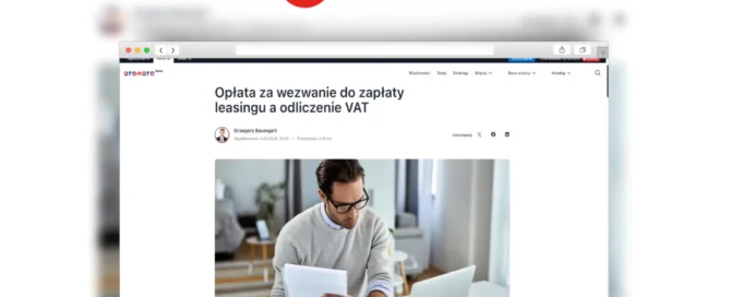 opłata za wezwanie do zapłaty w leasingu a odliczenie vat